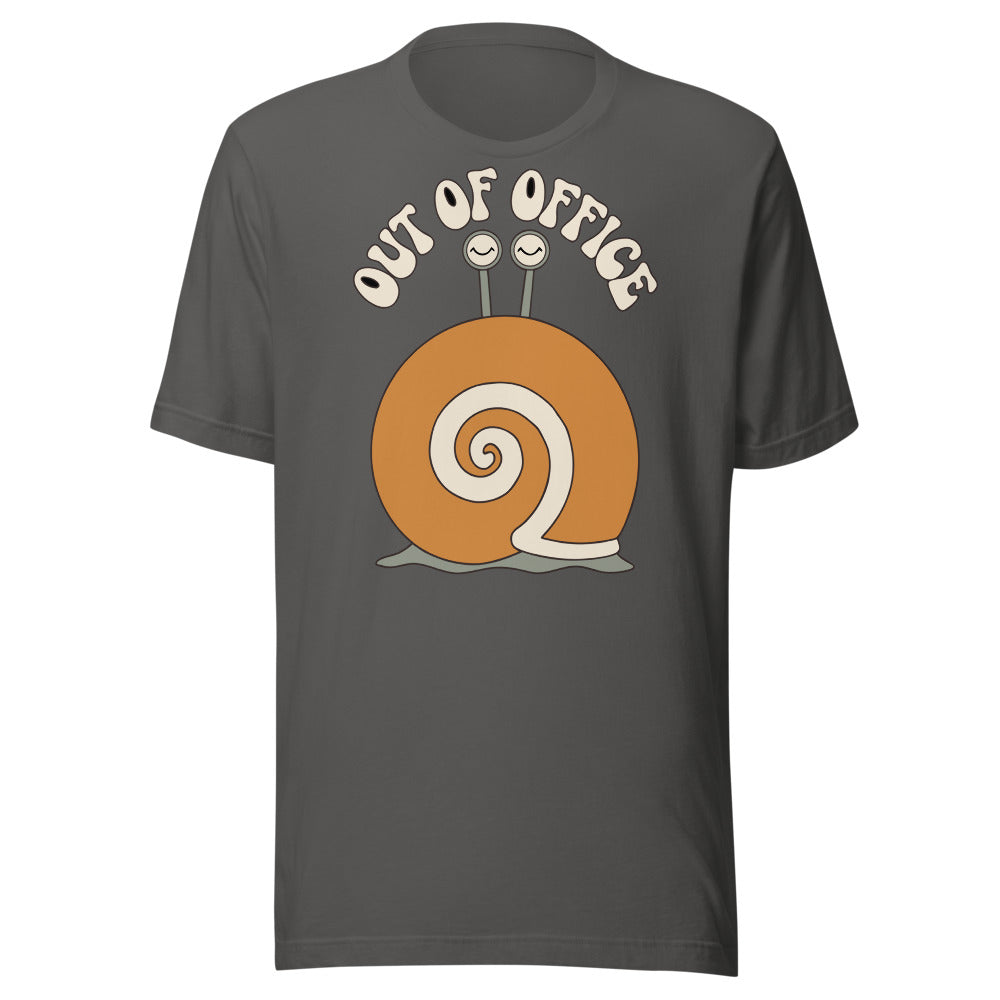 Out of Office Snail Shirt in Asphalt - front view