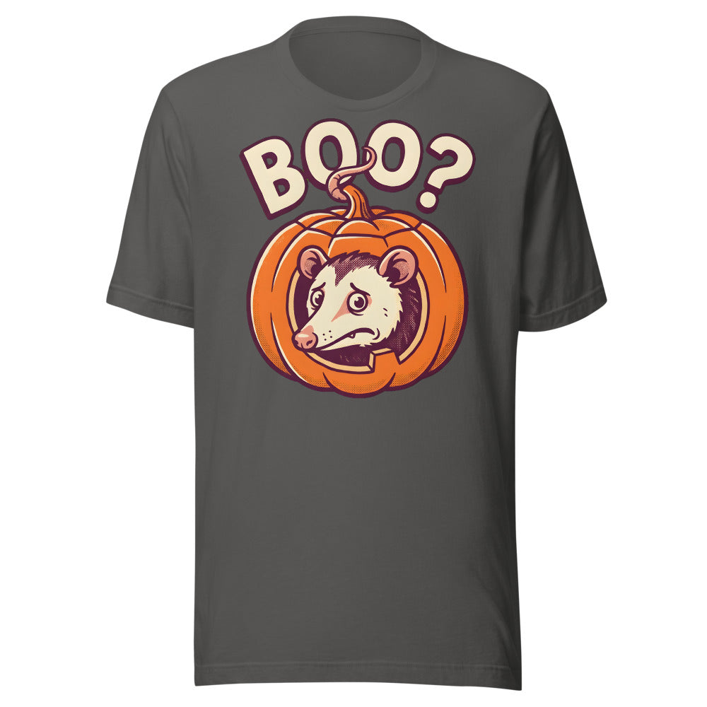 Pumpkin Peek Opossum funny Halloween t-shirt in Asphalt