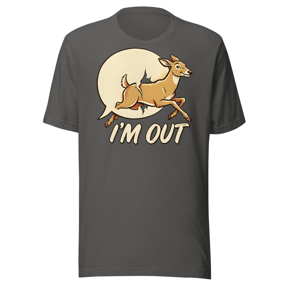 Small Talk Exit Deer Shirt in Asphalt - front view