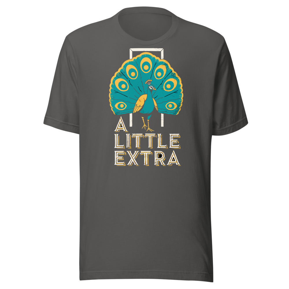 A Little Extra Peacock Shirt in Asphalt - front view