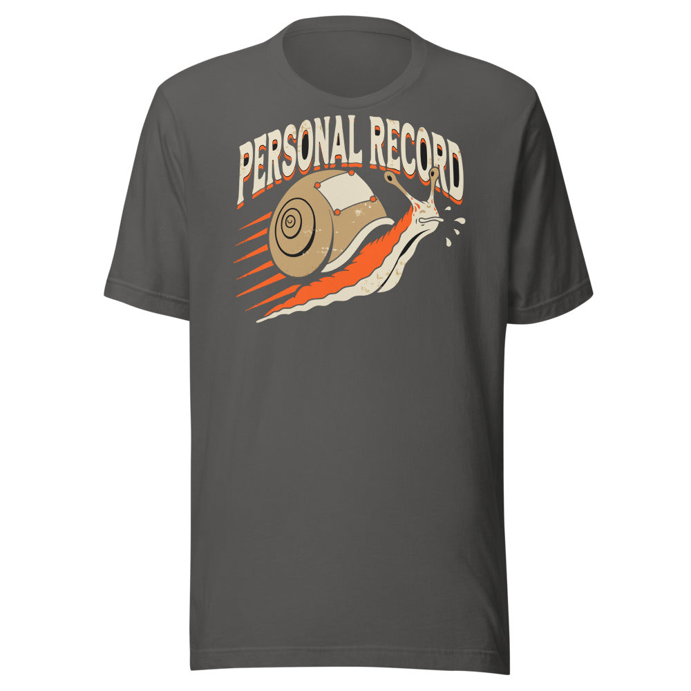 Personal Record Snail Shirt in Asphalt - front view