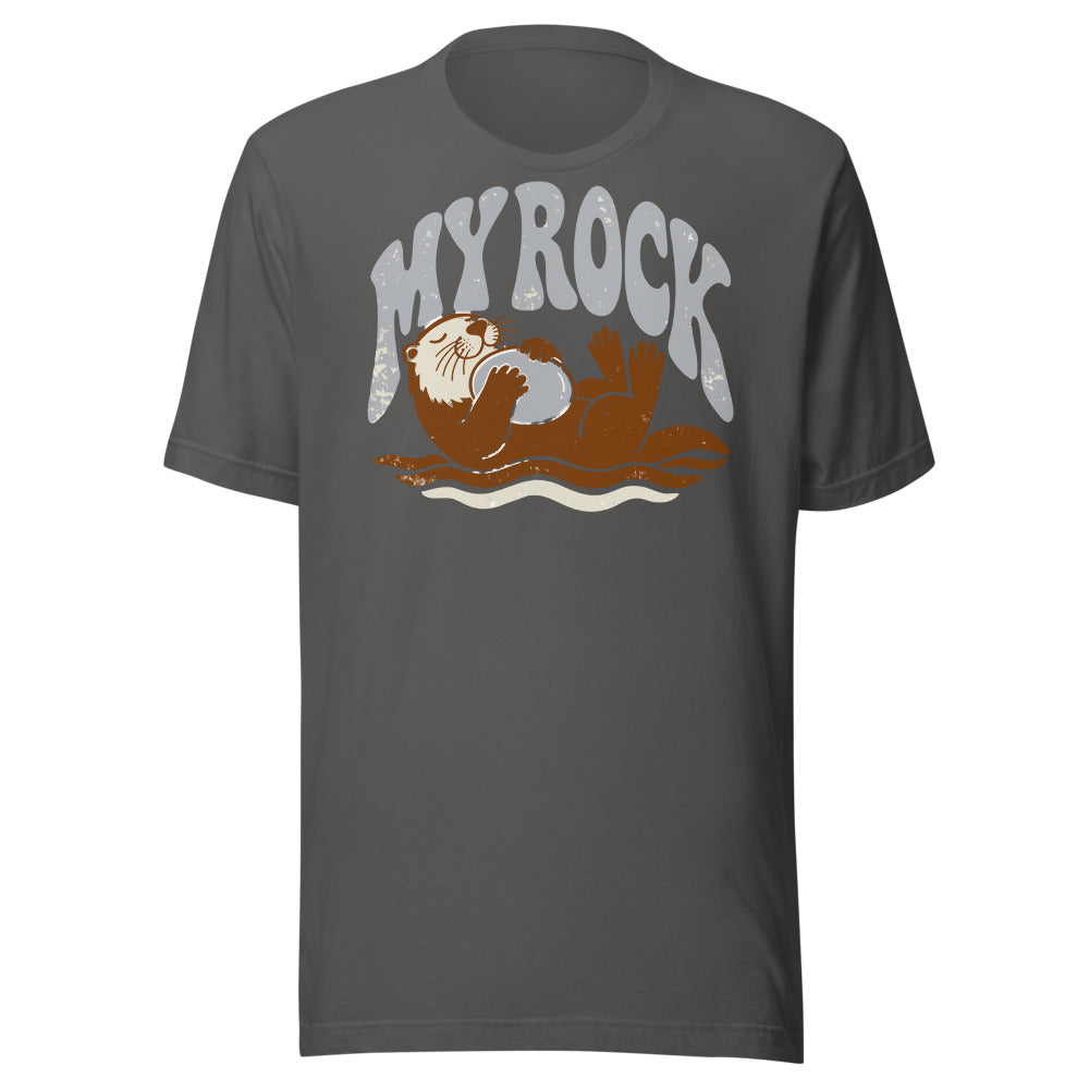 Emotional Support Rock Otter Shirt in Asphalt - front view