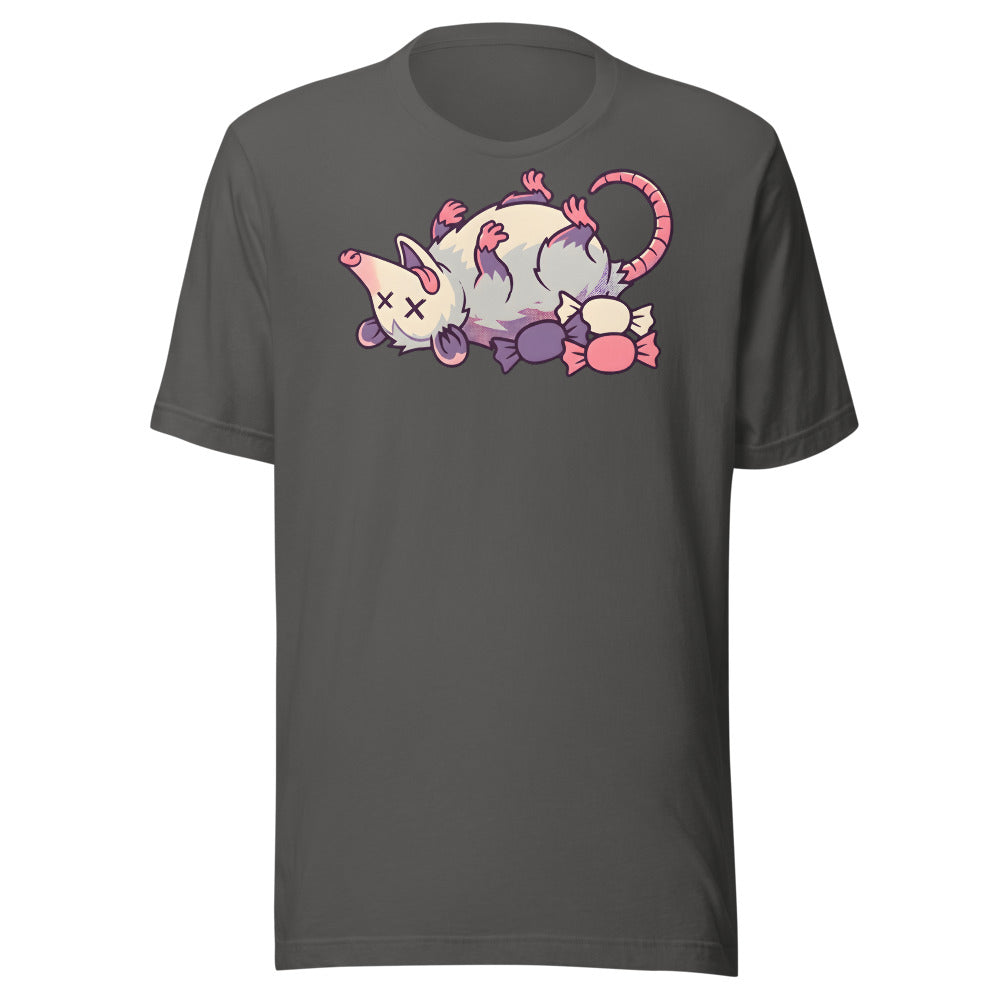 Playing Dead Opossum Shirt (Art Only) in Asphalt - front view