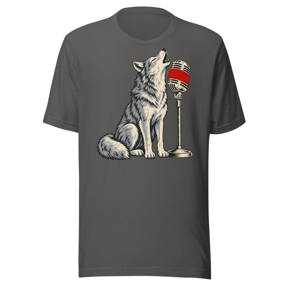 Karaoke Howl Wolf Shirt (Art Only) in Asphalt - front view