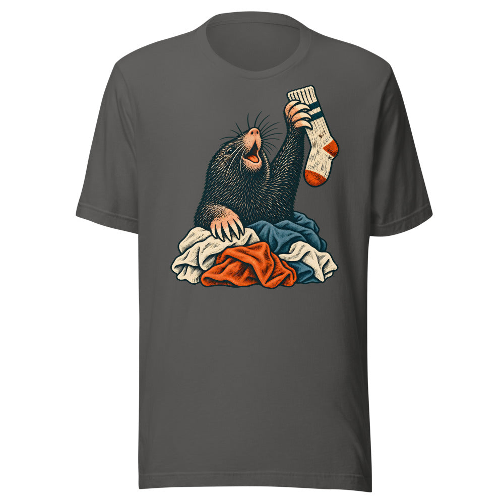 Missing Sock Excavation Mole Shirt (Art Only) in Asphalt - front view