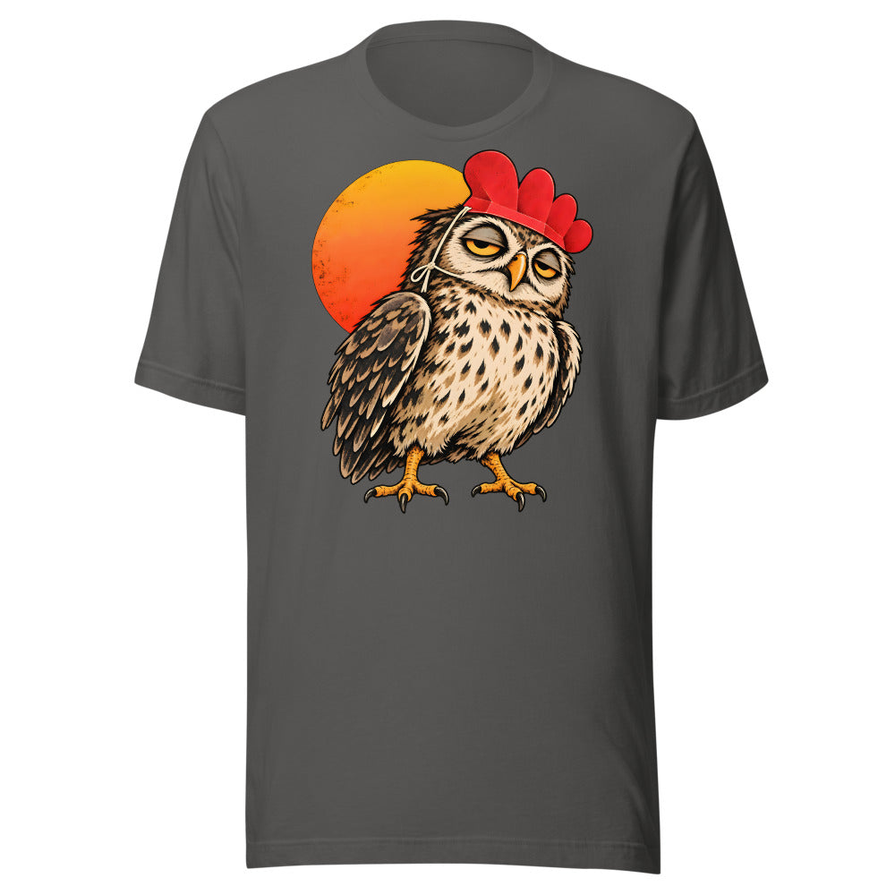 Early Bird Impostor Owl Shirt (Art Only) in Asphalt - front view