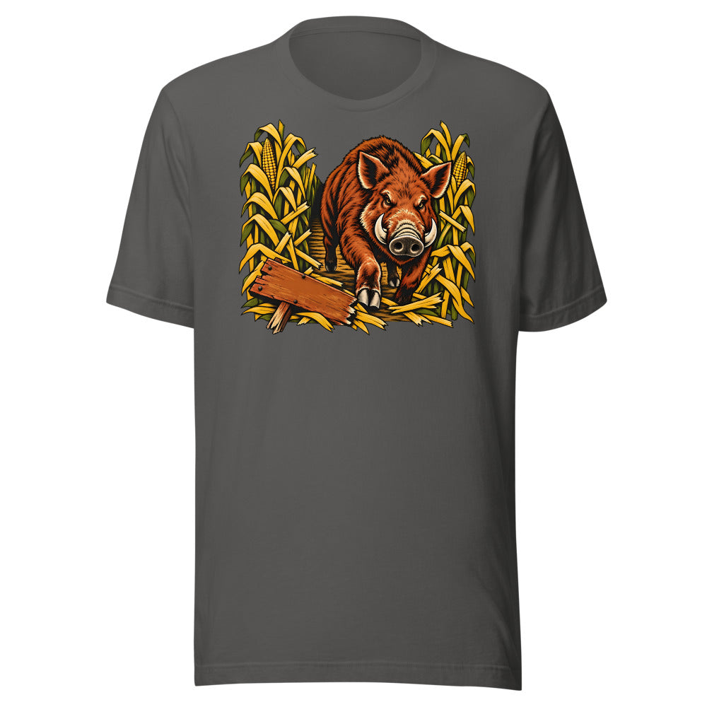Corn Maze Shortcut Boar Shirt (Art Only) in Asphalt - front view