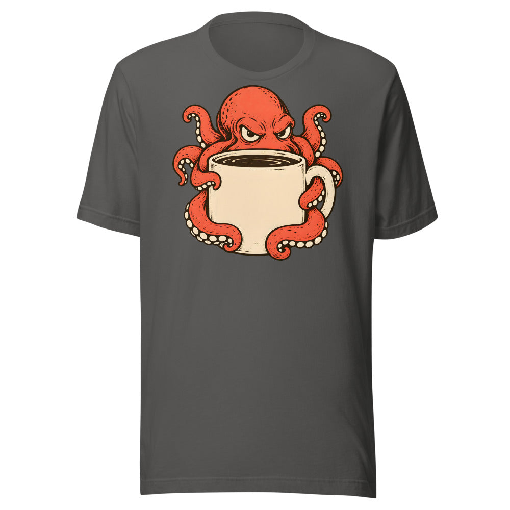 Eight-Arm Hug Octopus Shirt (Art Only) in Asphalt - front view