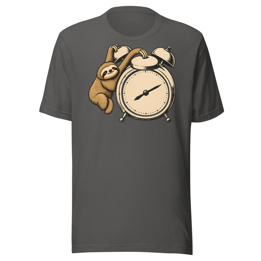 Snooze Champion Sloth Shirt (Art Only) in Asphalt - front view