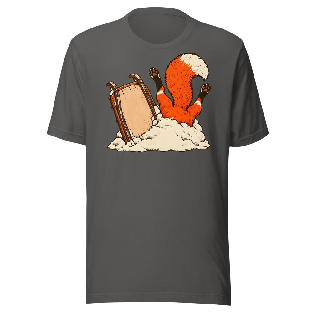 Snow Day Dive Fox Shirt (Art Only) in Asphalt - front view