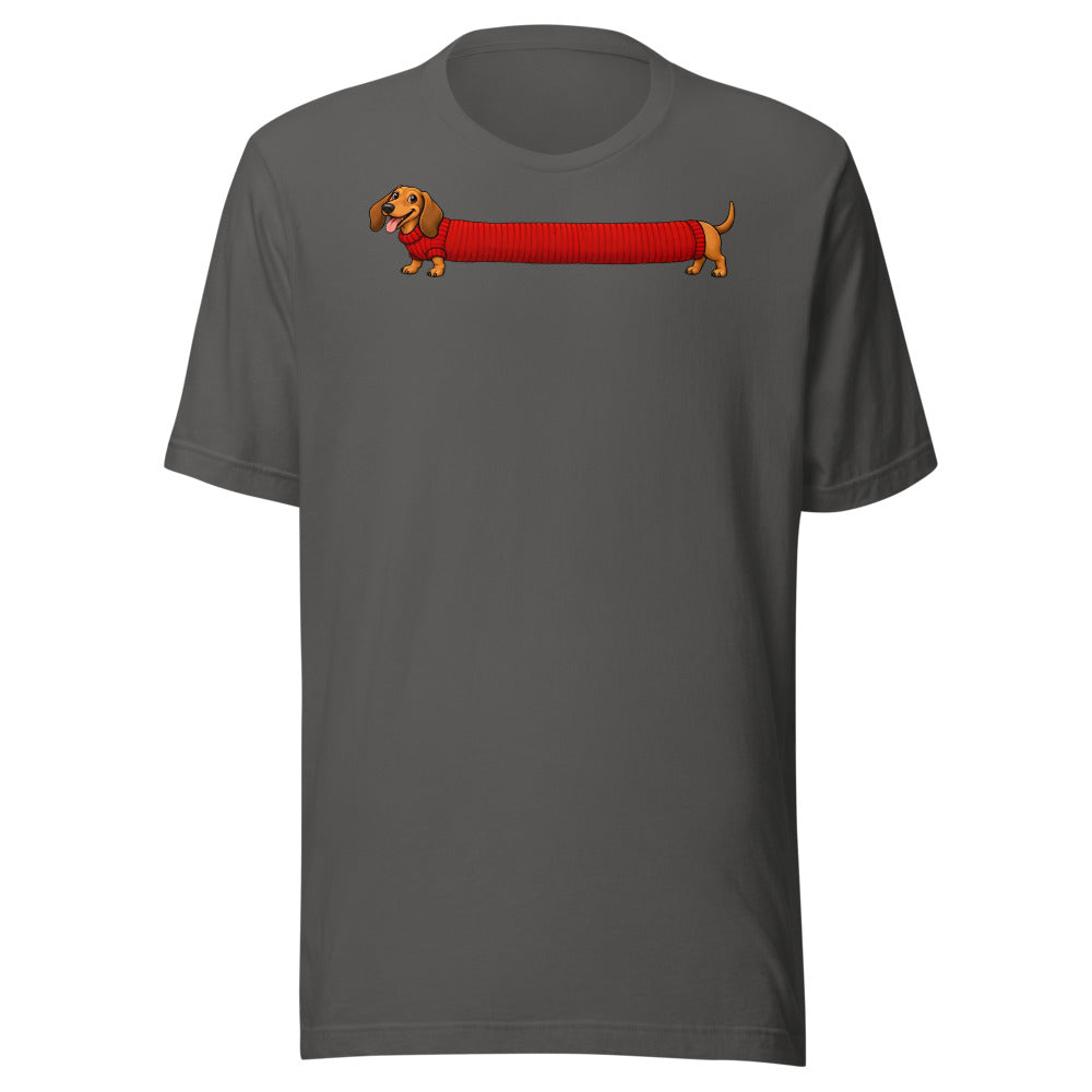 Long Weekend Dachshund Shirt (Art Only) in Asphalt - front view
