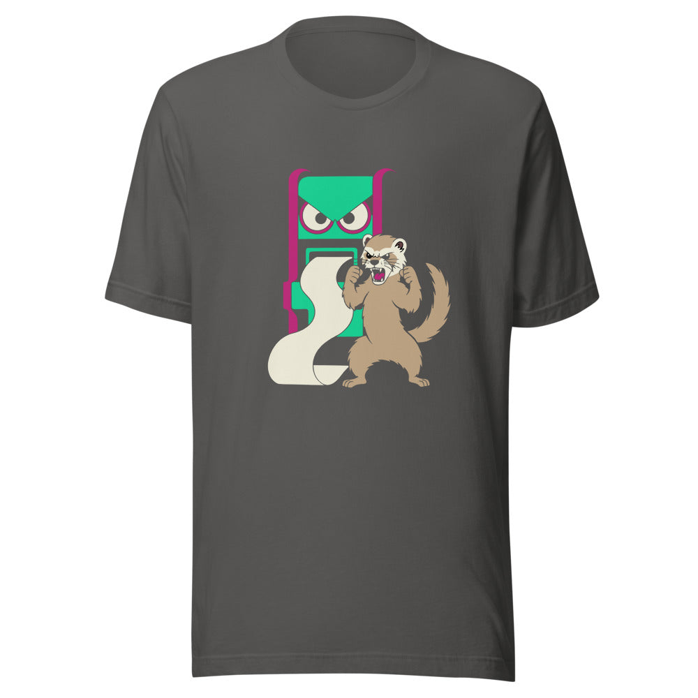Self-Checkout Boss Fight Ferret Shirt (Art Only) in Asphalt - front view