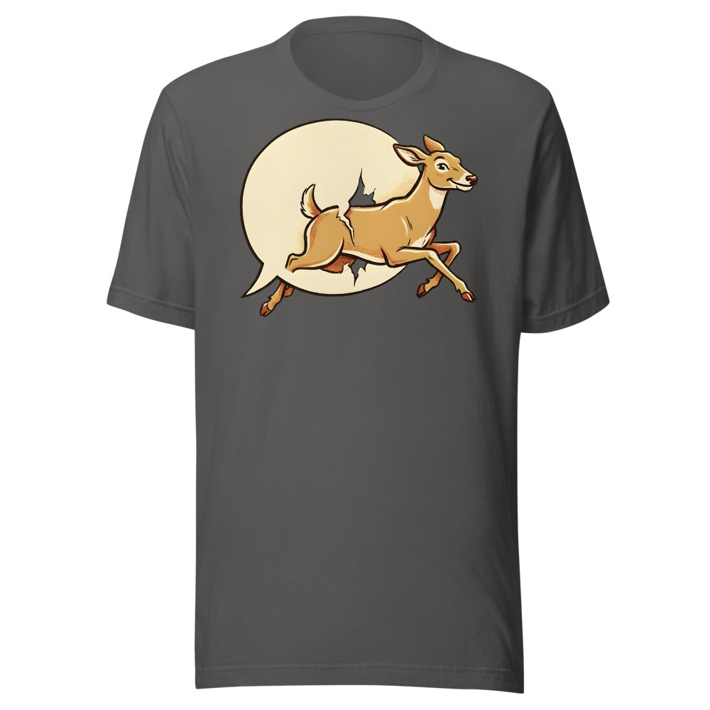 Small Talk Exit Deer Shirt (Art Only) in Asphalt - front view