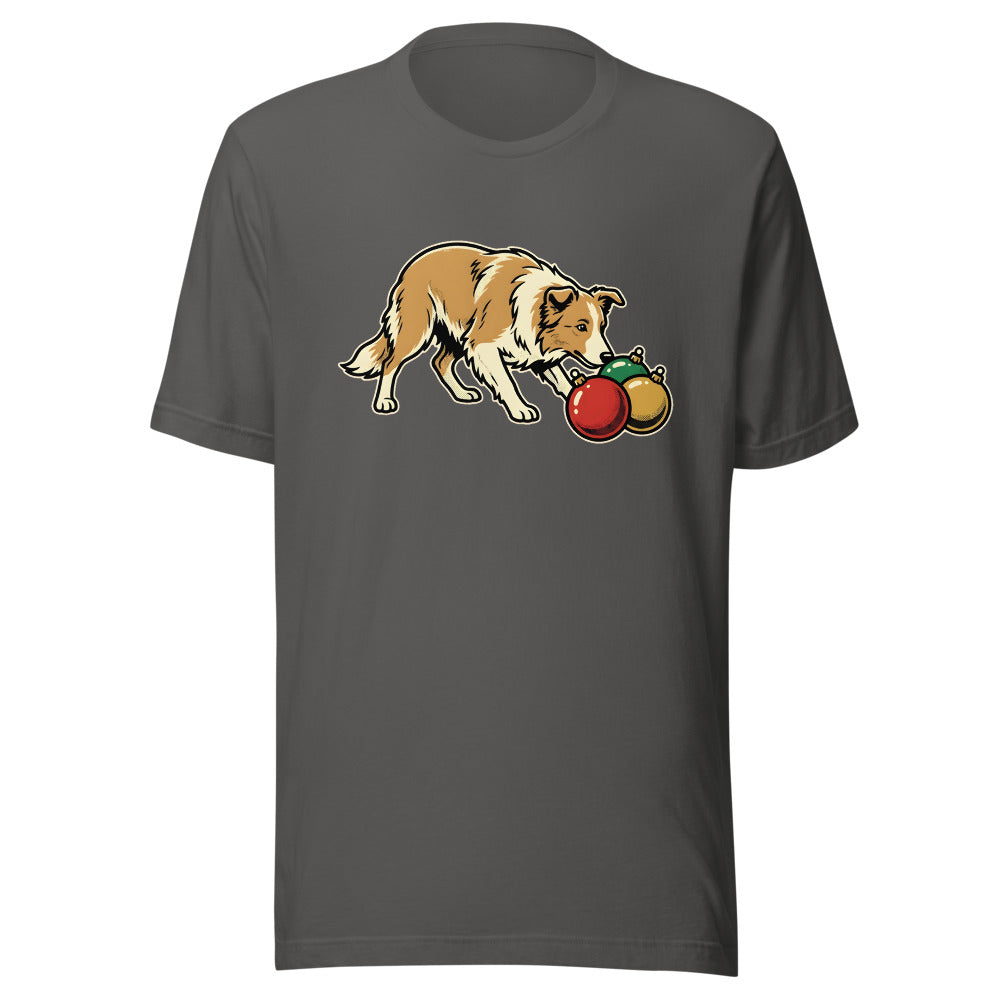 Ornament Wrangler Border Collie Shirt (Art Only) in Asphalt - front view