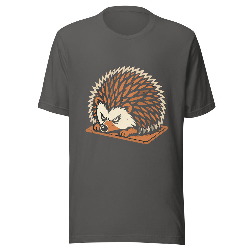 Spiky Welcome Mat Hedgehog Shirt (Art Only) in Asphalt - front view