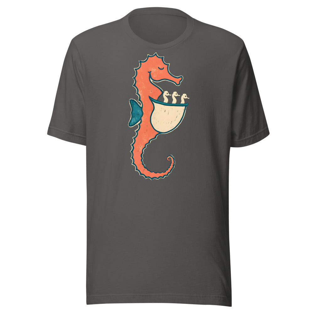 Dad To Be Seahorse Shirt (Art Only) in Asphalt - front view