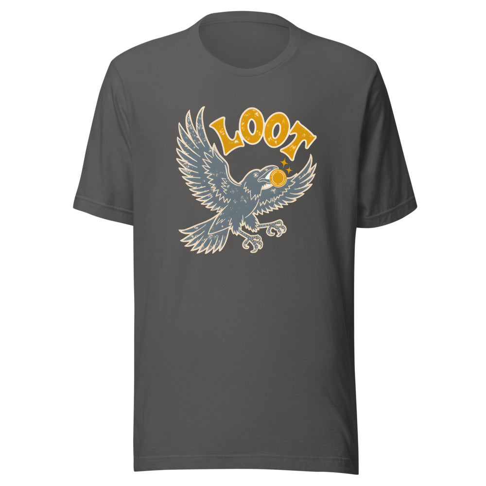 Shiny Loot Crow Shirt in Asphalt - front view