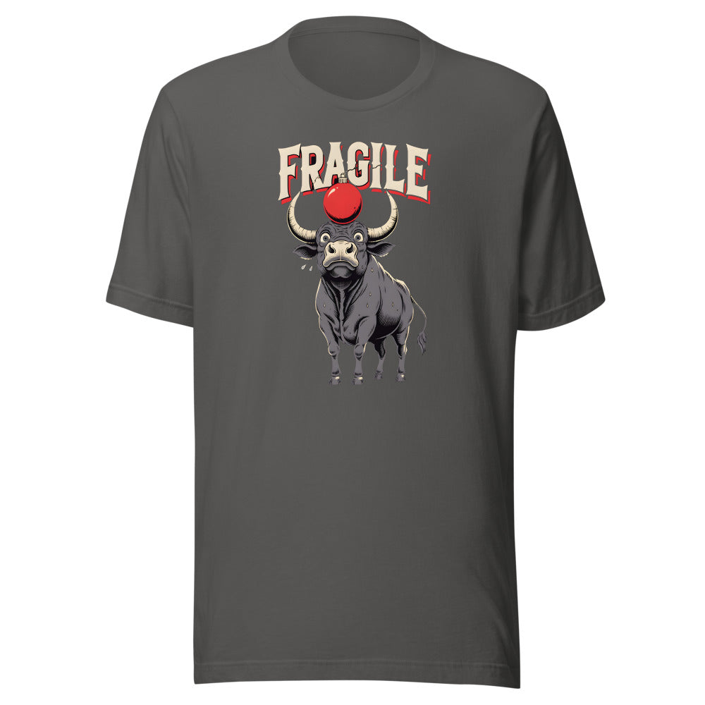 Fragile Ornament Bull Shirt in Asphalt - front view