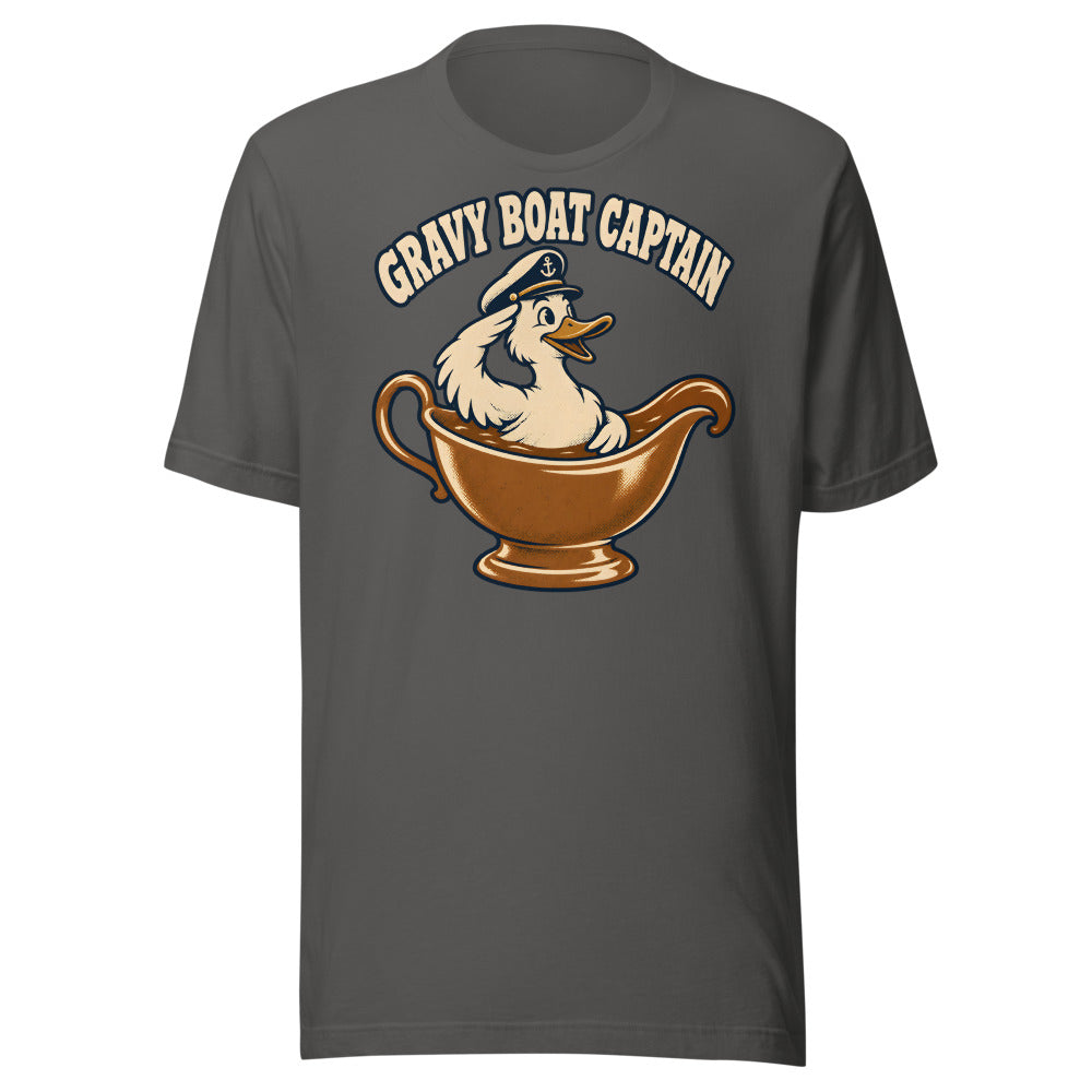 Gravy Boat Captain Duck Shirt in Asphalt - front view