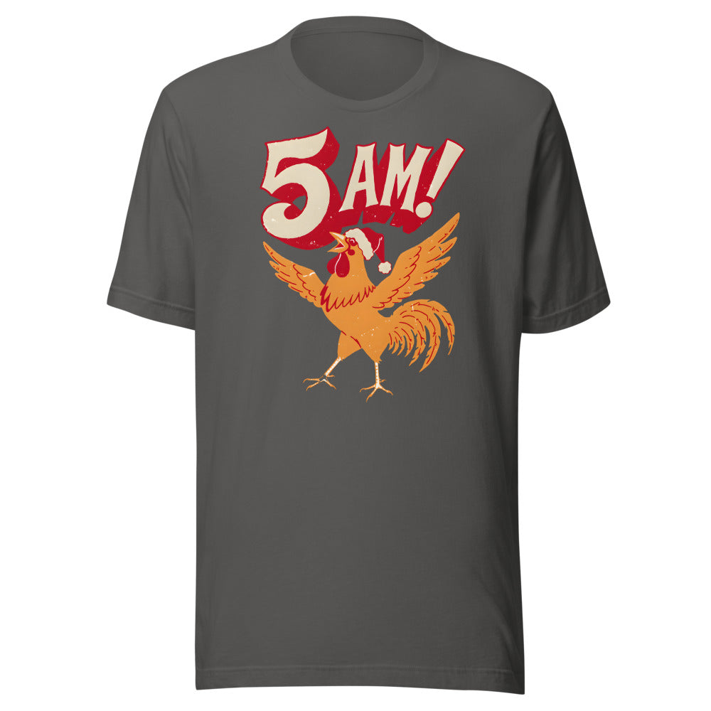 Christmas Alarm Rooster Shirt in Asphalt - front view
