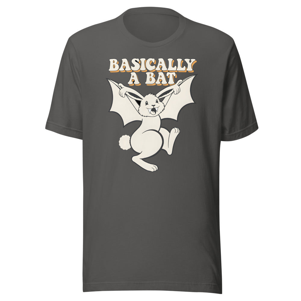 Basically a Bat Rabbit Shirt in Asphalt - front view