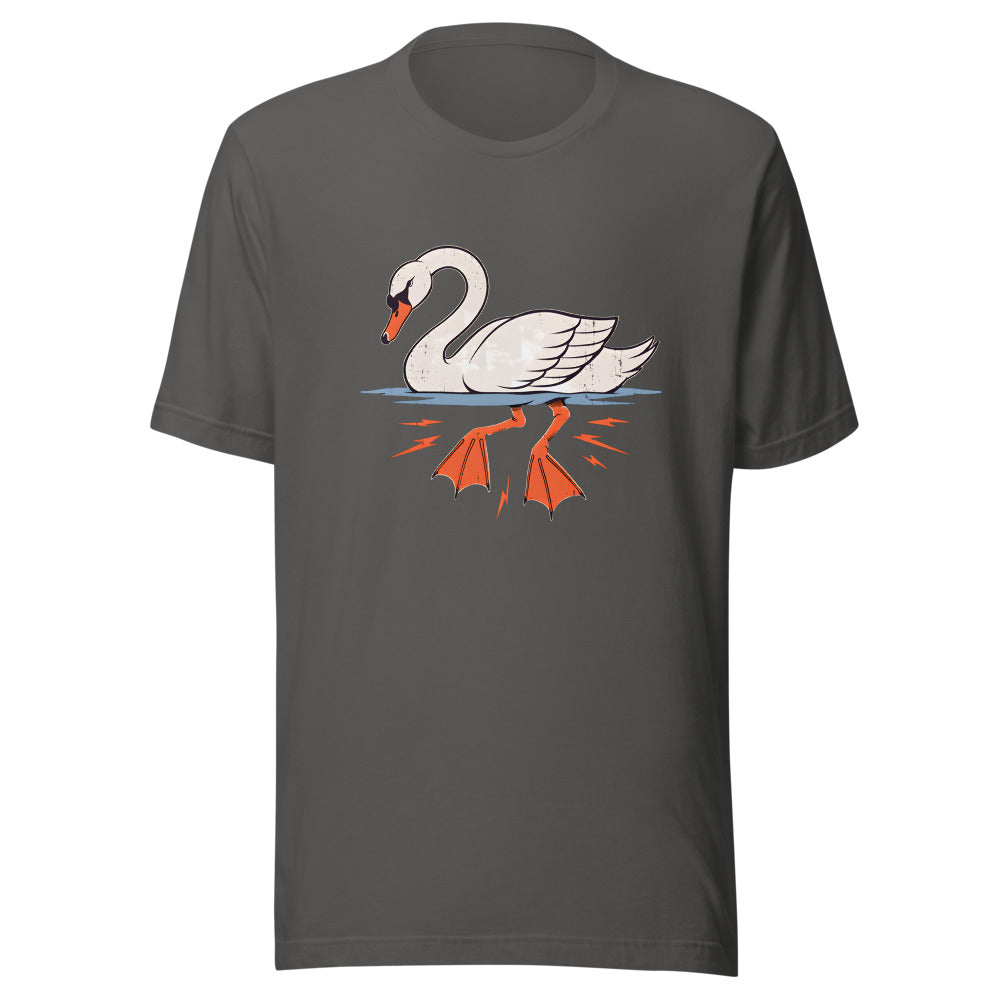 Totally Fine Swan Shirt (Art Only) in Asphalt - front view