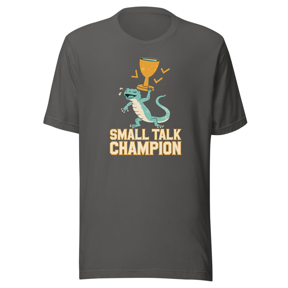 Small Talk Champion Newt Shirt in Asphalt - front view
