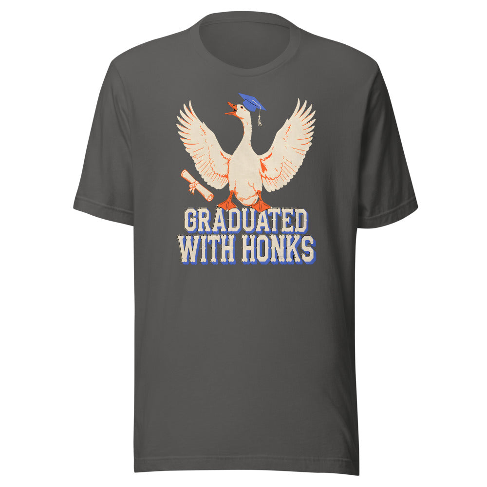 Graduated With Honks Goose Shirt in Asphalt - front view