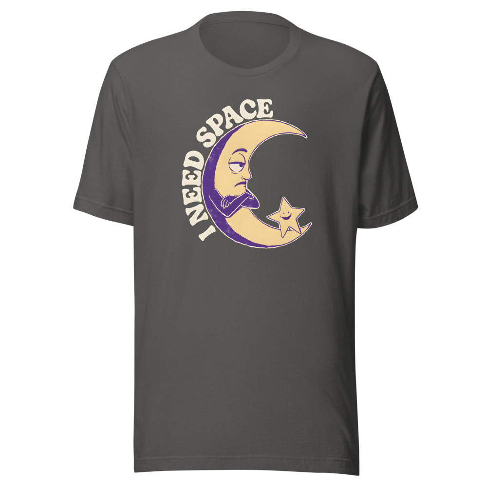I Need Space Moon Shirt in Asphalt - front view