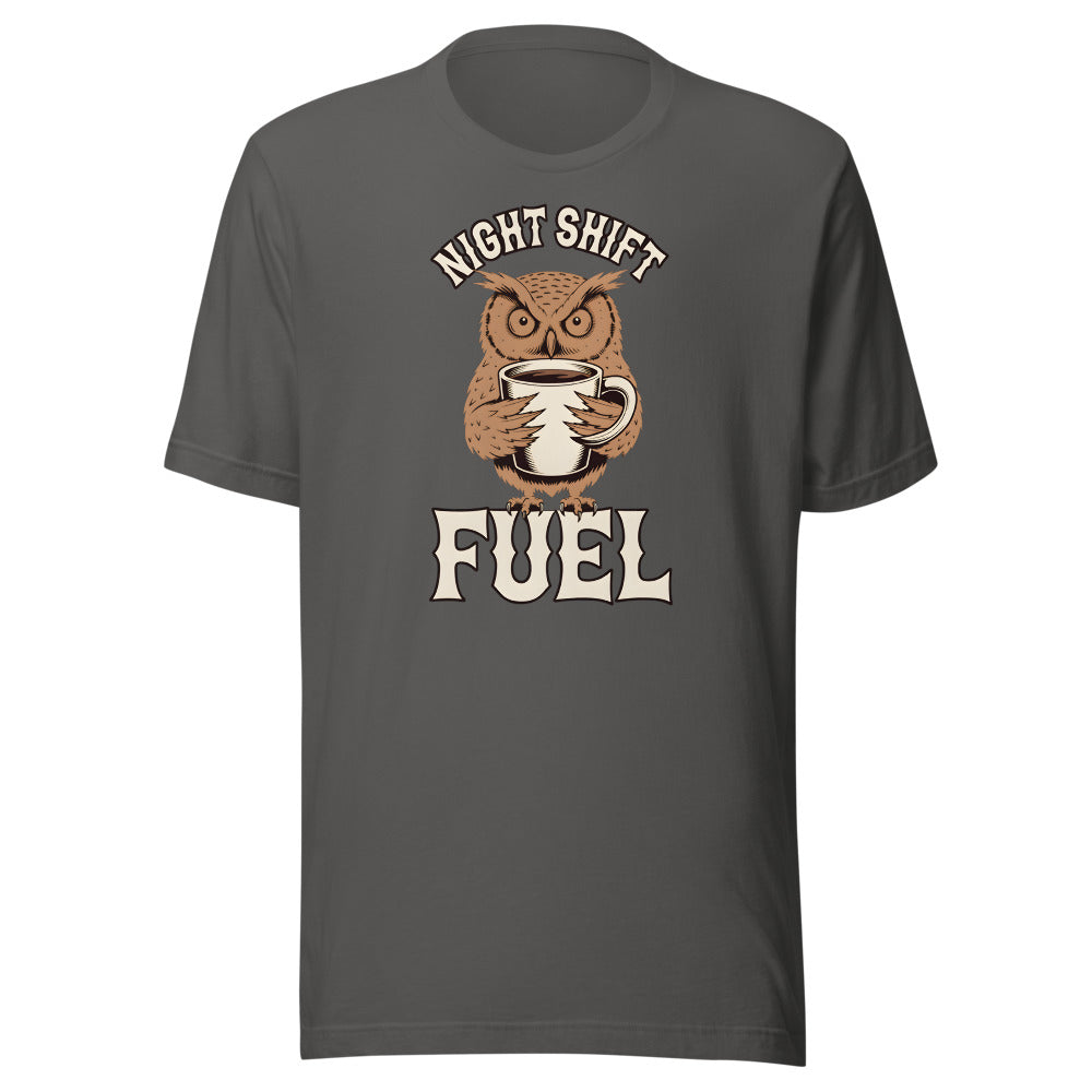 Night Shift Fuel Owl Shirt in Asphalt - front view