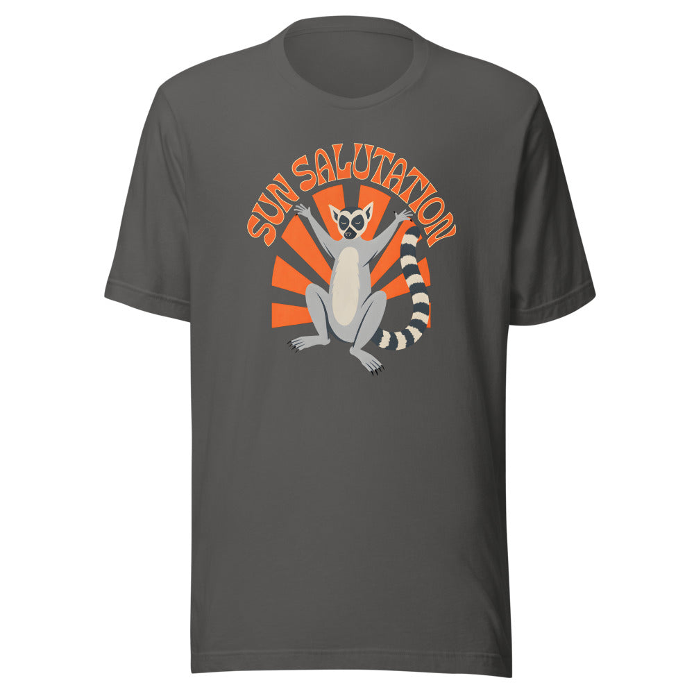Sun Salutation Lemur Shirt in Asphalt - front view