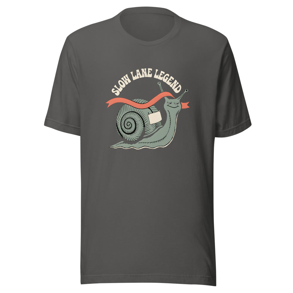 Slow Lane Legend Snail Shirt in Asphalt - front view