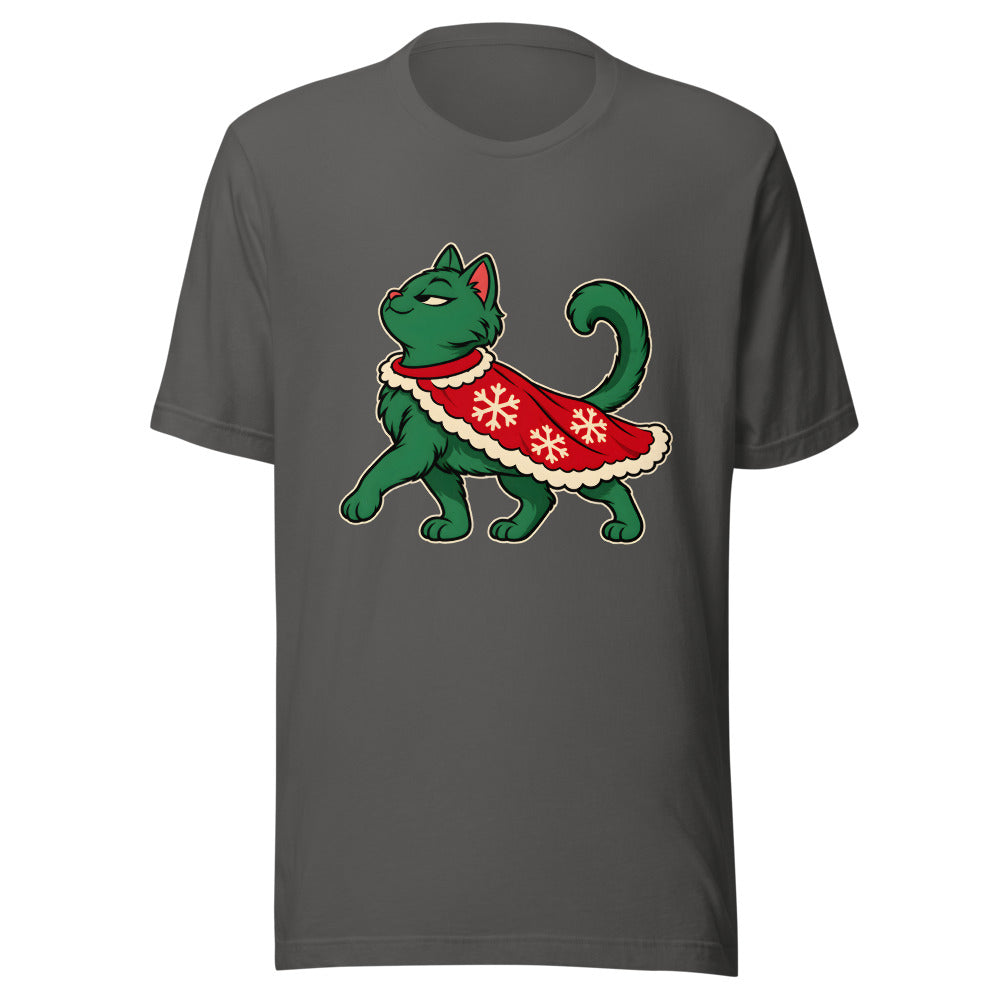 Naughty List Cat Shirt (Art Only) in Asphalt - front view