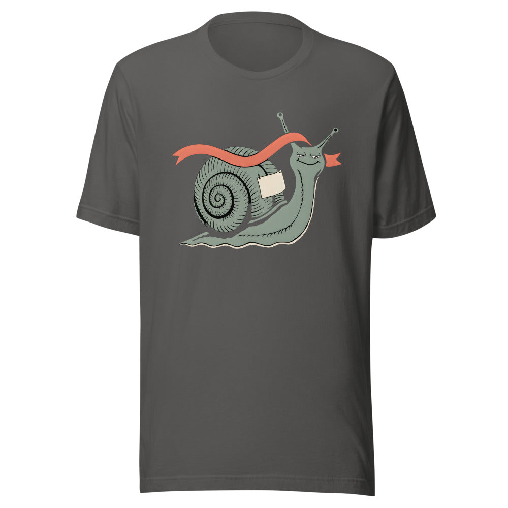 Slow Lane Legend Snail Shirt (Art Only) in Asphalt - front view