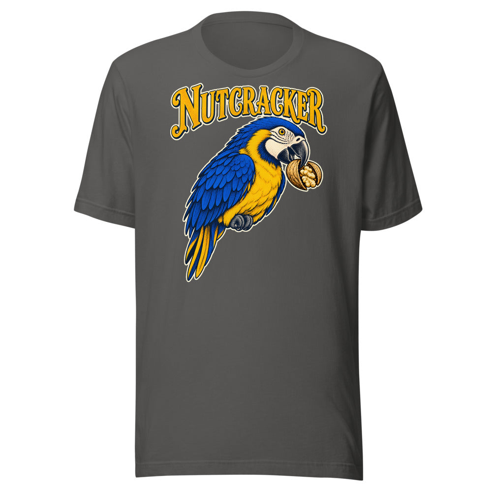 Nutcracker Macaw funny Christmas t-shirt in Asphalt