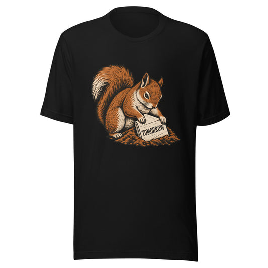 Tomorrow Vault Squirrel funny nap t-shirt in Black