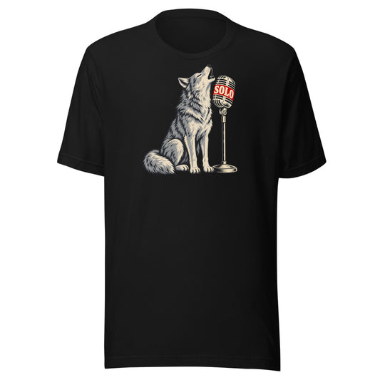 Karaoke Howl Wolf Shirt in Black - front view