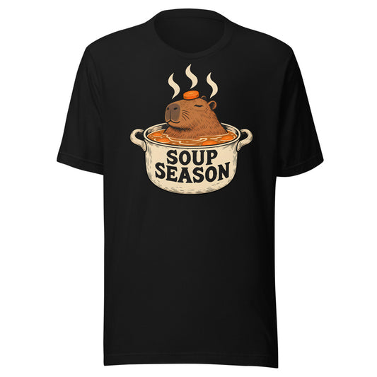 Soup Season Capybara Shirt in Black - front view