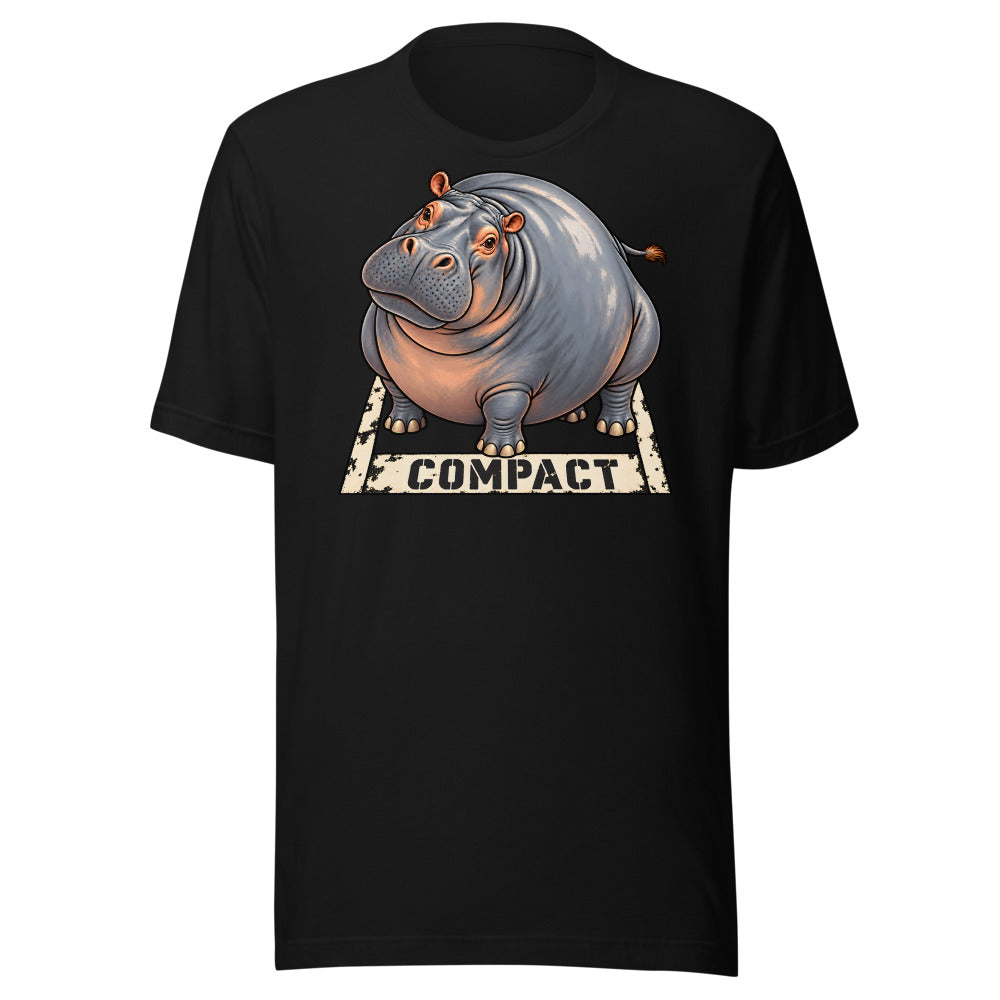 Compact Parking Hippo Shirt in Black - front view