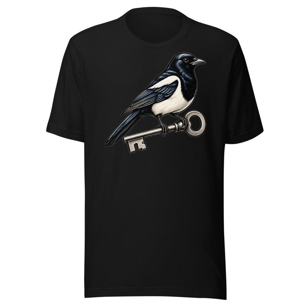Lost Key Department Magpie Shirt in Black - front view