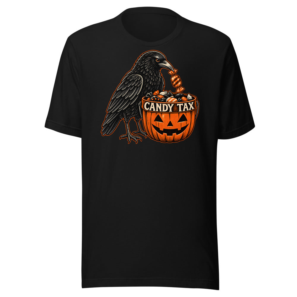 Candy Tax Crow Shirt in Black - front view