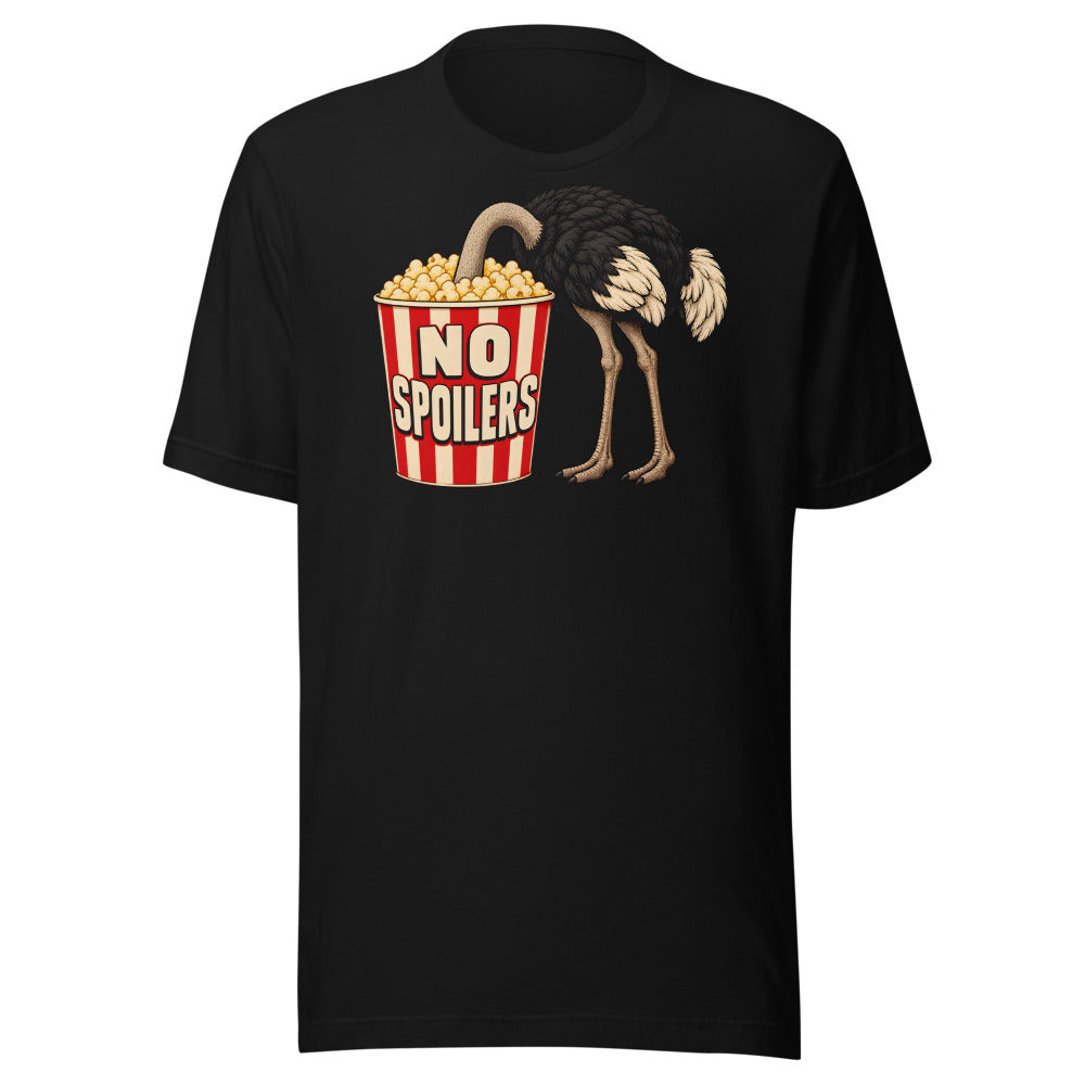 No Spoilers Ostrich Shirt in Black - front view