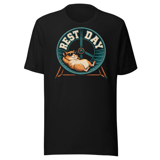 Rest Day Hamster Shirt in Black - front view