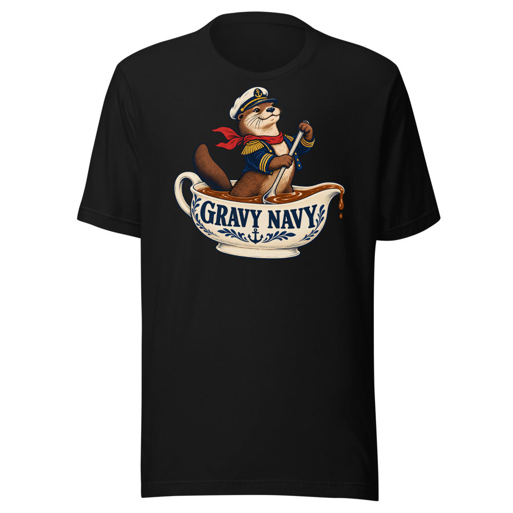 Gravy Navy Otter Shirt in Black - front view