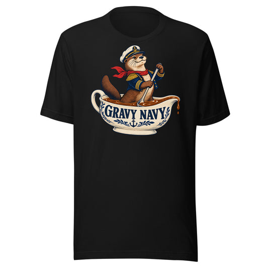 Gravy Navy Otter Shirt in Black - front view