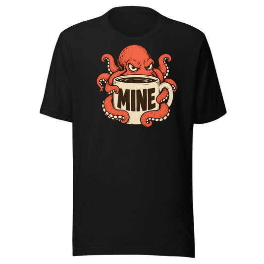 Eight-Arm Hug Octopus Shirt in Black - front view