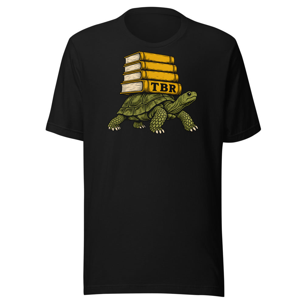 Slow Reader Tortoise Shirt in Black - front view