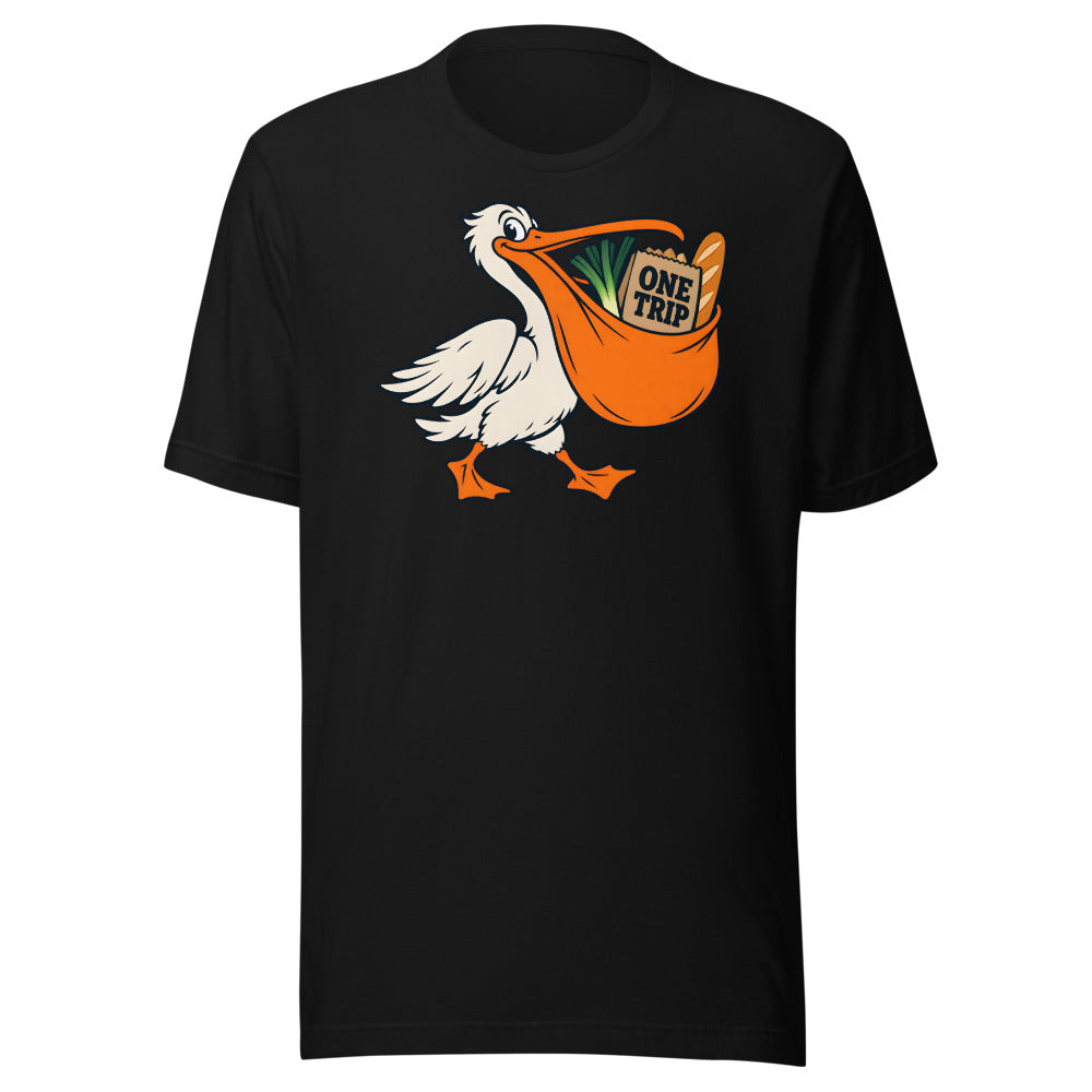 One Trip Only Pelican Shirt in Black - front view