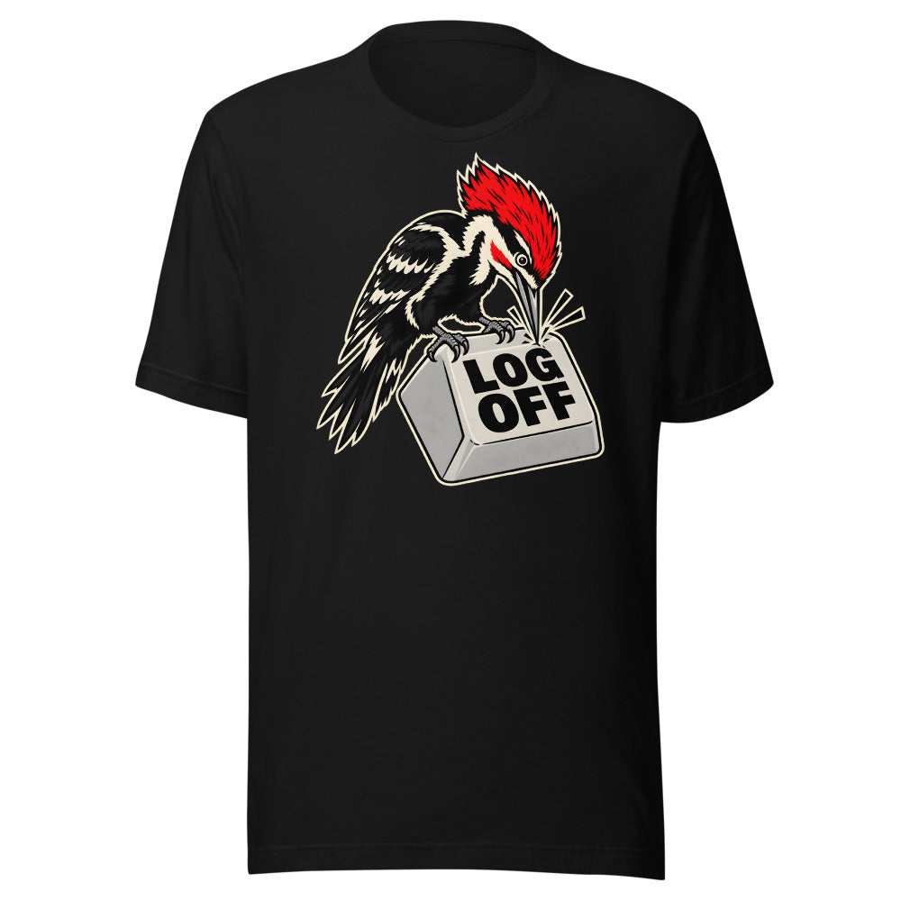 Log Off Woodpecker Shirt in Black - front view