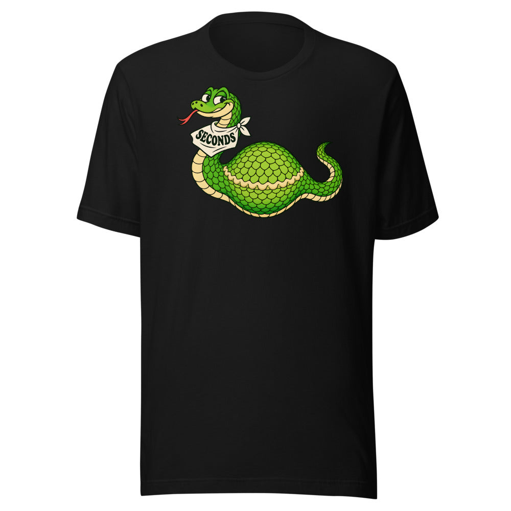 Seconds Snake Shirt in Black - front view